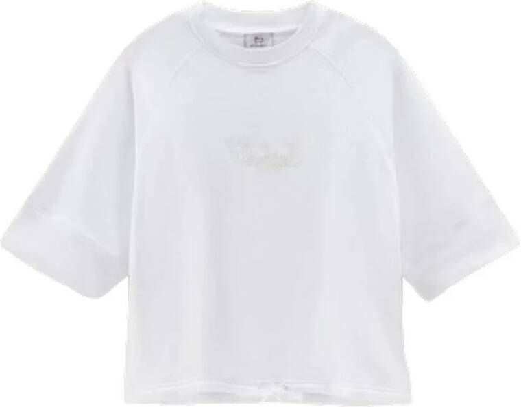 Woolrich Casual Katoenen T-shirt voor vrouwen White Dames