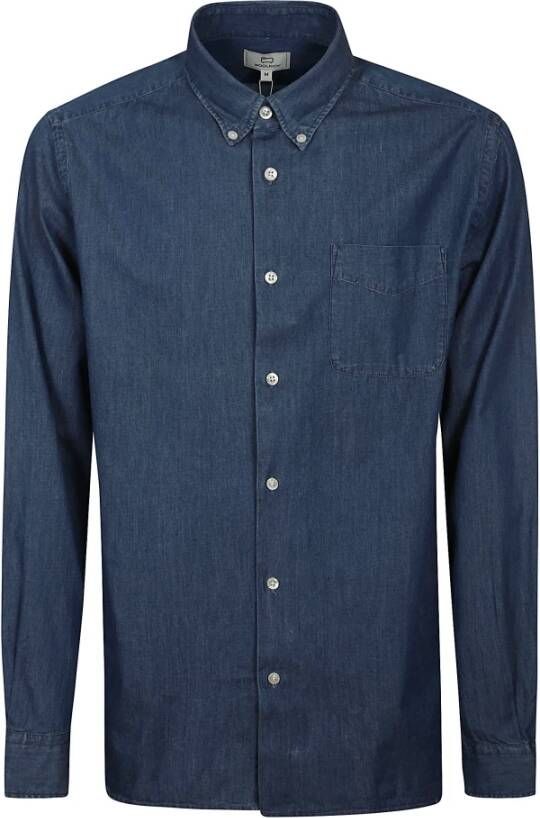 Woolrich Denim Chambray Overhemd voor Heren Blauw Heren