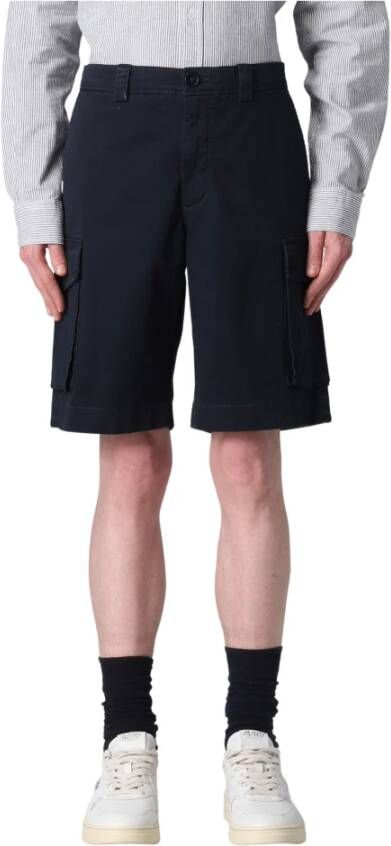 Woolrich Blauwe Shorts met Knoop- en Ritssluiting Blue Heren