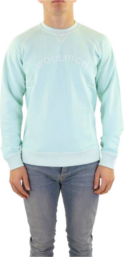 Woolrich Comfortabele Varsity Crewneck Sweatshirt Blauw