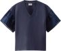 Woolrich Dames T-shirt met ballonmouwen Blauw Dames - Thumbnail 3