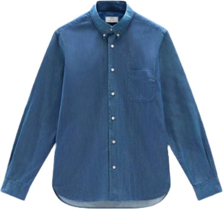Woolrich Casual Overhemd Blauw Heren