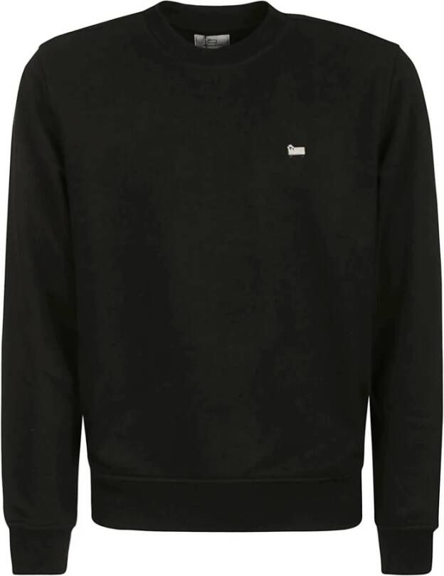 Woolrich Gebreide truien met ronde hals en logo detail Zwart Heren