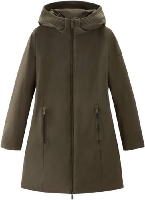 Woolrich Groene Parka Jas met Slim Fit Groen Dames