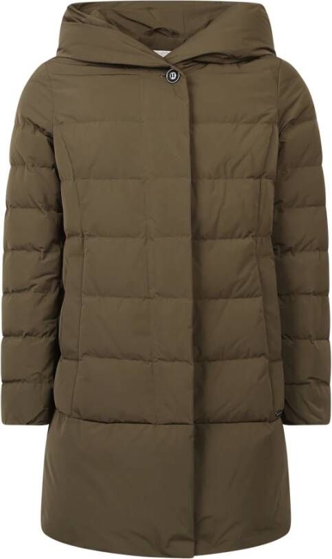 Woolrich Groene Puffy Parka Jas voor Dames Groen Dames