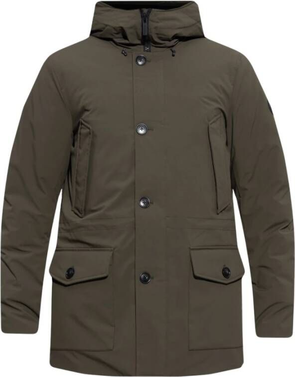 Woolrich Hooded Puffer Jacket Groen Heren