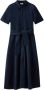 Woolrich Klassieke Katoenen Midi Jurk Blauw Dames - Thumbnail 1