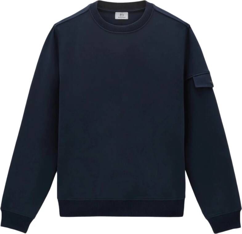 Woolrich Licht Fleece Sweatshirt Heren Stijlvol Comfort Blauw Heren