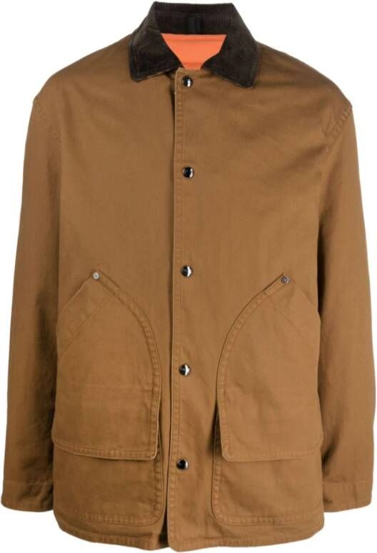 Woolrich Gelaagd-detail overhemdjasje in beige Brown Heren