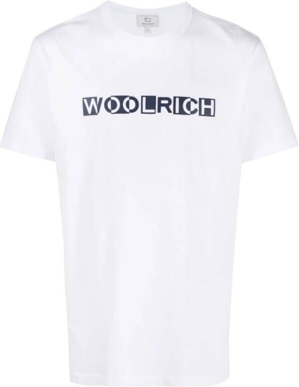 Woolrich Logo-print Katoenen T-shirt White Heren