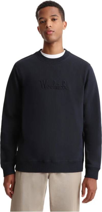 Woolrich Luxe Fleece Crewneck Sweatshirt Blauw Heren