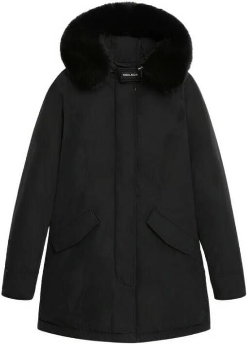 Woolrich Luxury Arctic Parka with Removable Dyed Fur Zwart Dames