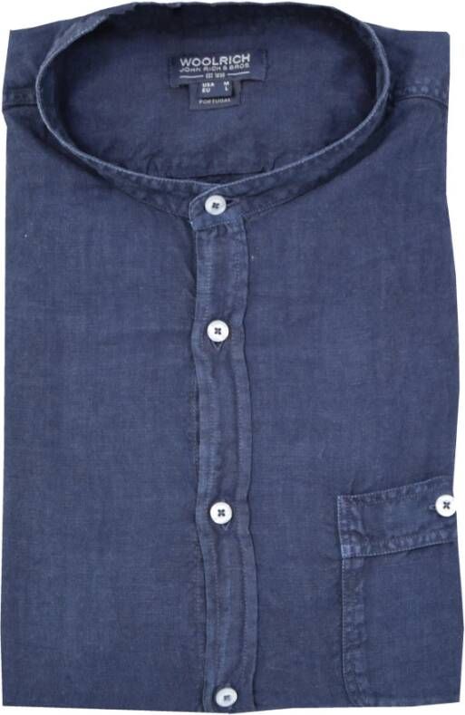 Woolrich Normaal Overhemd Blauw Heren
