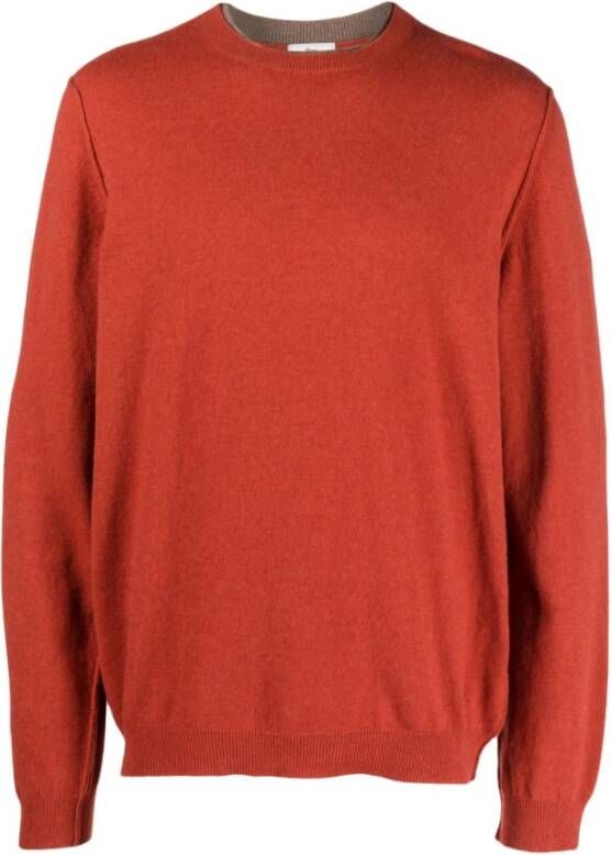 Woolrich Gebreide Pullover in Verbrand Oranje Red Heren