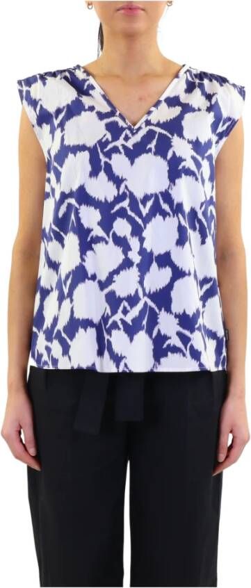 Woolrich Printed Poplin Blouse Blauw Dames