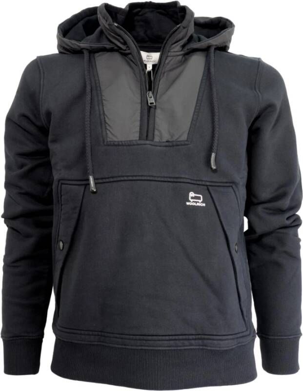 Woolrich Ritssluiting Hoodie met Organisch Katoen en Nylon Details Grijs Heren - Foto 2