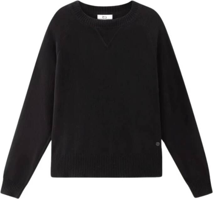 Woolrich Klassieke Crewneck Sweater Zwart Dames