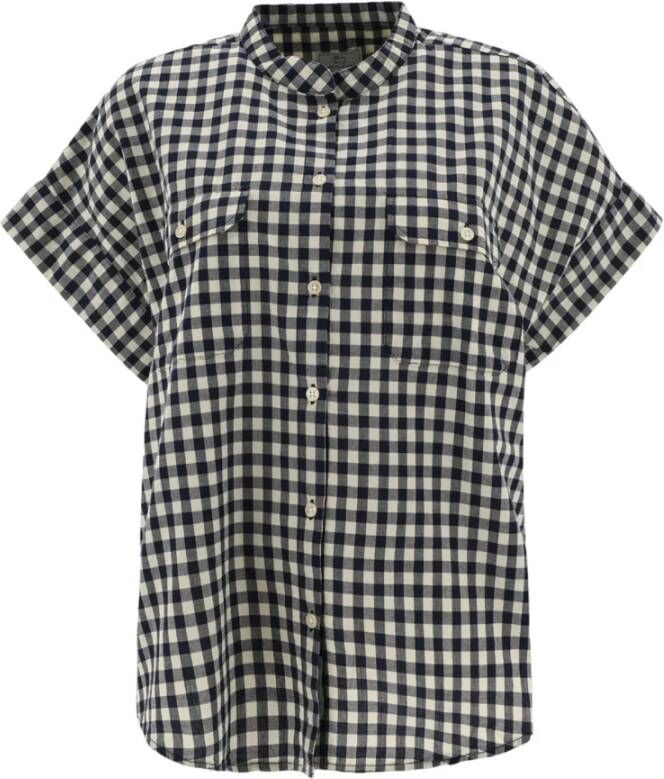 Woolrich Short Sleeve Shirts Blauw Dames