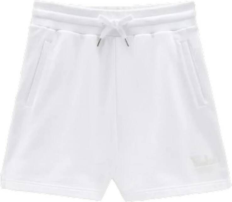 Woolrich Fleece Shorts Wit White Dames