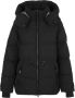 Woolrich Zwarte gewatteerde jas met capuchon en stretch Matt Black Dames - Thumbnail 1