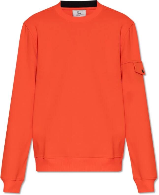 Woolrich Sweatshirt met logo Oranje Heren