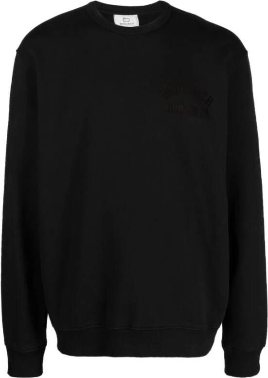 Woolrich Logo-Print Katoenen Sweatshirt Black Heren