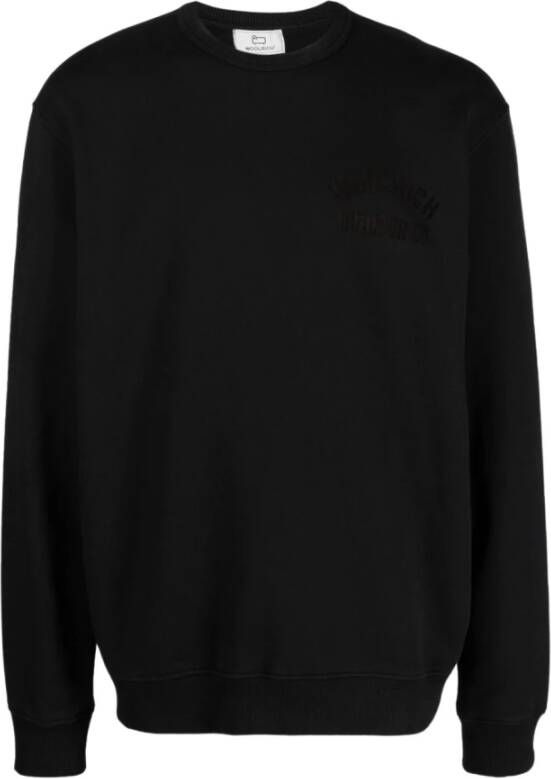 Woolrich Logo-Print Katoenen Sweatshirt Zwart Heren