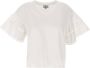 Woolrich Witte katoenen T-shirt met geborduurde ballonmouwen White Dames - Thumbnail 6