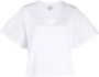 Woolrich Witte katoenen T-shirt met geborduurde ballonmouwen White Dames - Thumbnail 1