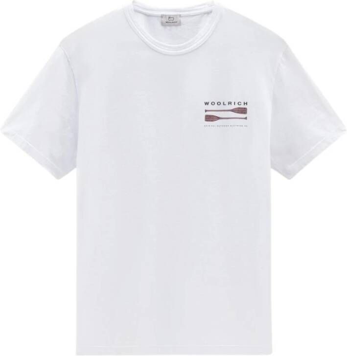 Woolrich Heren Wit T-shirt Cfwote0097Mrut2926 8041 White Heren