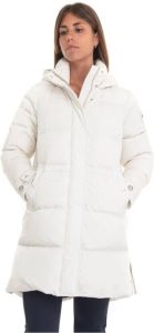 Woolrich White Alsea Puffy Parka hooded jacket Cfwwou0697-Frut1148 Wit Dames