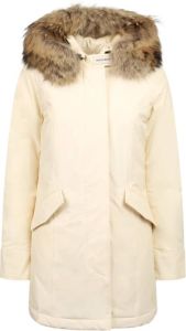 Woolrich Wit Arctic Parka with Removable Fur Wit Dames