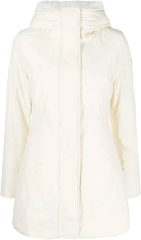 Woolrich Witte Logo-Patch Parka White Dames