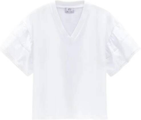 Woolrich Witte T-shirt Klassieke Stijl Wit Dames