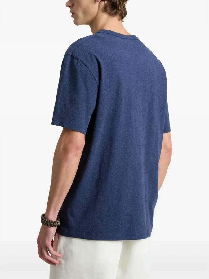 Woolrich Blauwe Crew Neck Bedrukt Logo T-shirts Blue Heren - Foto 3