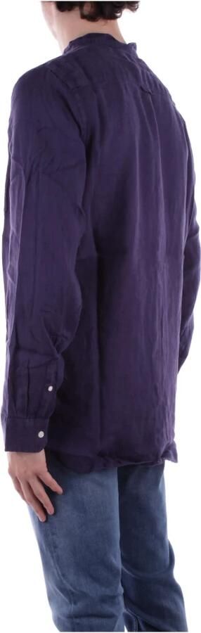 Woolrich Blauwe Knoopshirt Linnen Voorzak Blue Heren - Foto 4