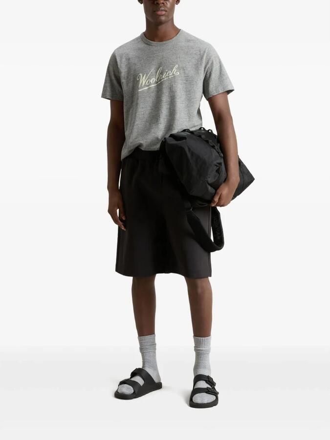 Woolrich Gedrukt Logo Crew Neck T-shirts en Polos Gray Heren - Foto 3