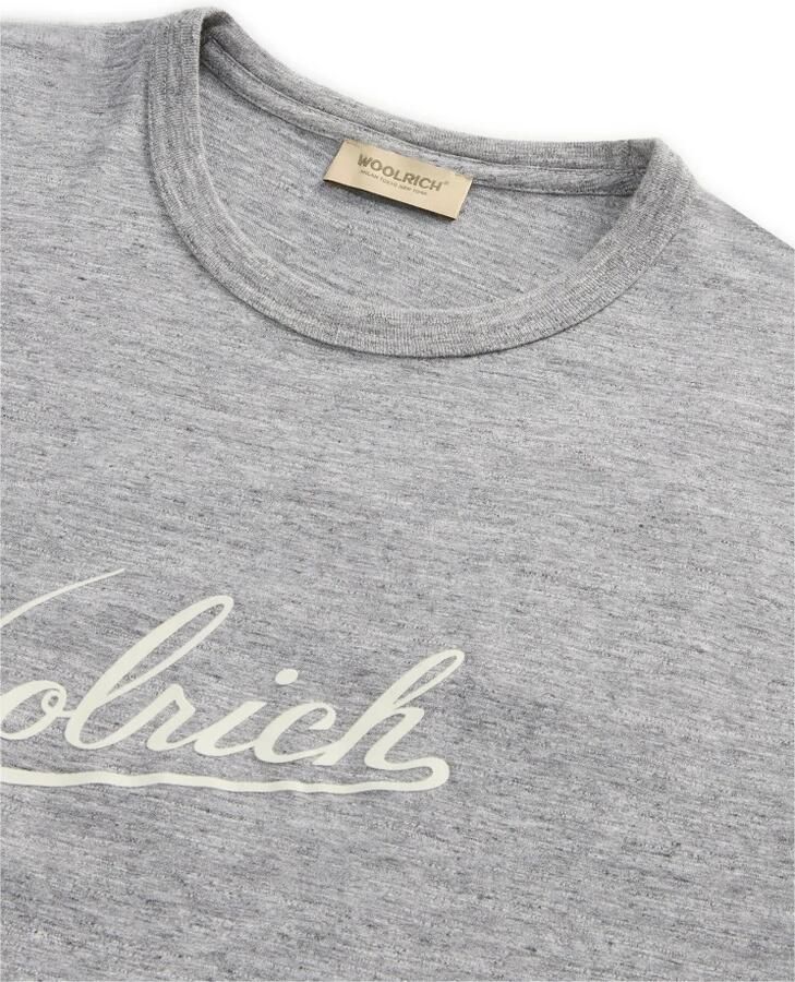 Woolrich Gedrukt Logo Crew Neck T-shirts en Polos Gray Heren