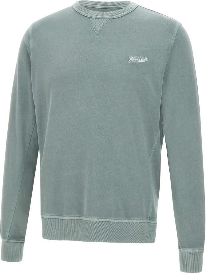 Woolrich Groene Garment Dyed Katoenen Sweatshirt Green Heren - Foto 5