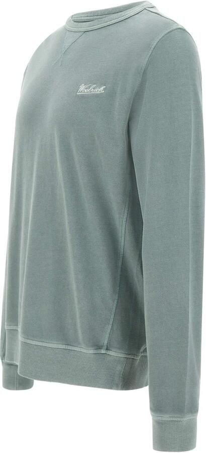 Woolrich Groene Garment Dyed Katoenen Sweatshirt Green Heren - Foto 4