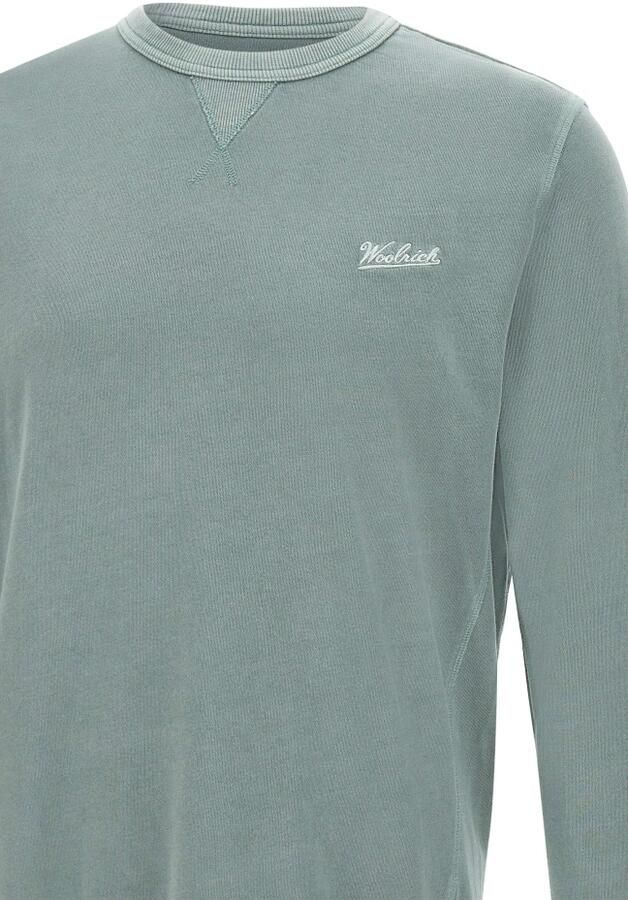 Woolrich Groene Garment Dyed Katoenen Sweatshirt Green Heren - Foto 2