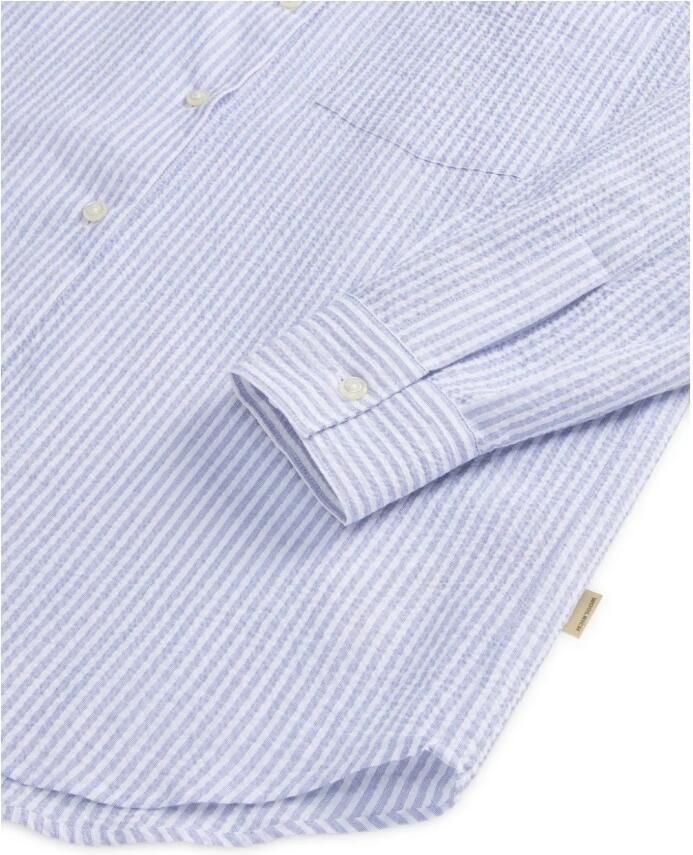 Woolrich Heldere Blauwe Pinstripe Button-Up Overhemd Blue Dames - Foto 6