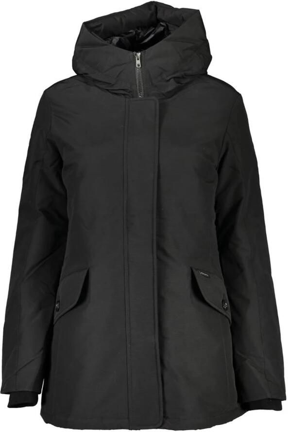Woolrich Katoenen Hoodie met Ritssluiting Black Dames