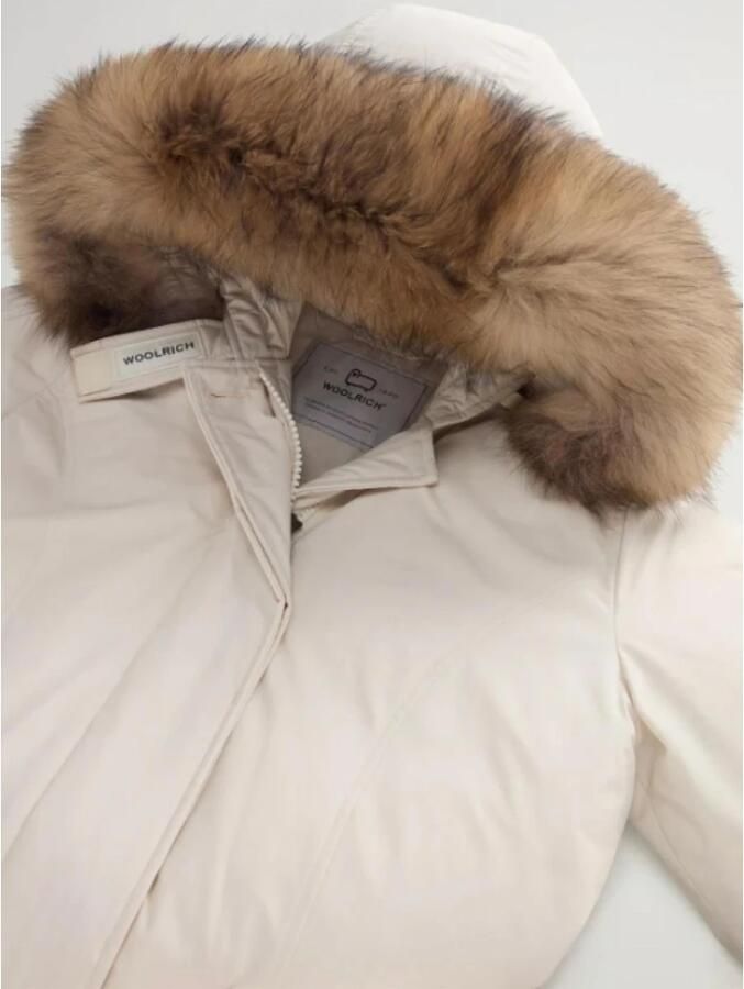 Woolrich Urban Touch Parka met Afneembare Wasbeer Bont Capuchon Beige Dames - Foto 2