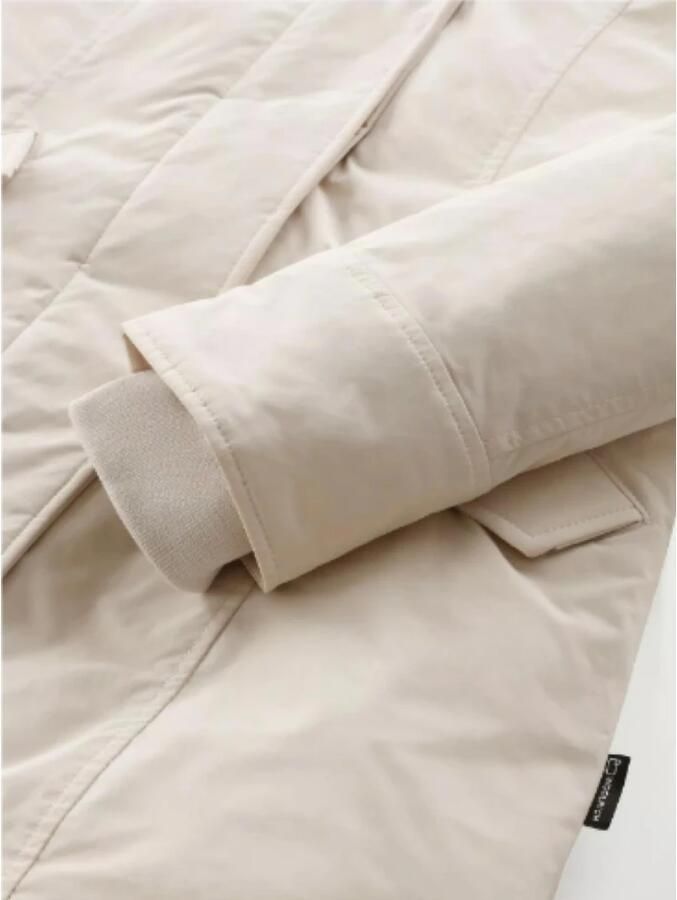 Woolrich Urban Touch Parka met Afneembare Wasbeer Bont Capuchon Beige Dames - Foto 3