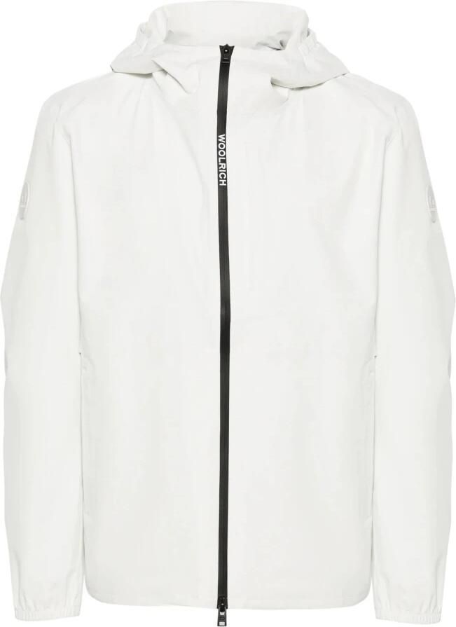 Woolrich Waterdichte Pacific Jas met Capuchon White Heren