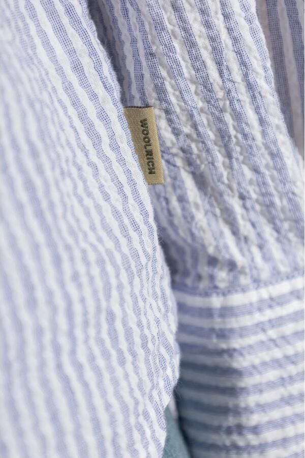 Woolrich Heldere Blauwe Pinstripe Button-Up Overhemd Blue Dames - Foto 8