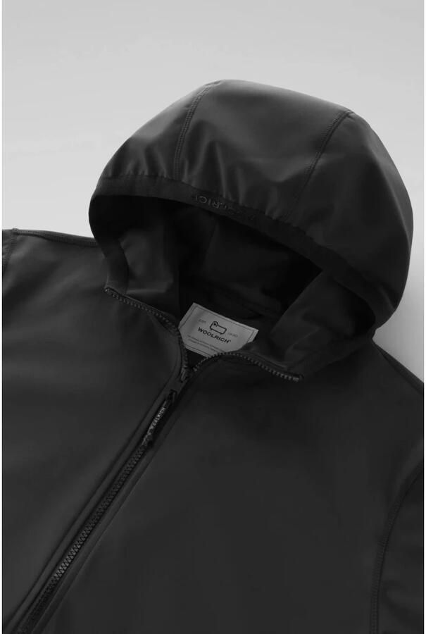 Woolrich Zwarte synthetische jas met dubbele rits Black Heren