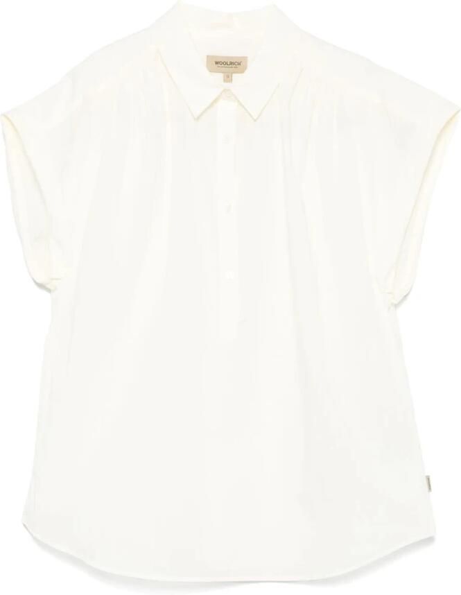 Woolrich Witte Klassieke Kraag Shirt Kapmouwen White Dames - Foto 5