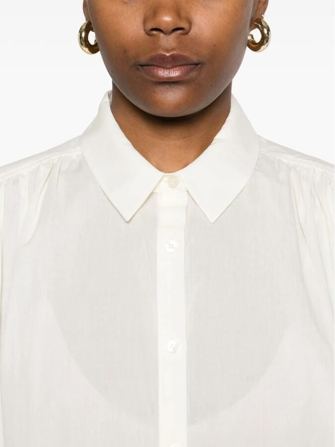 Woolrich Witte Klassieke Kraag Shirt Kapmouwen White Dames